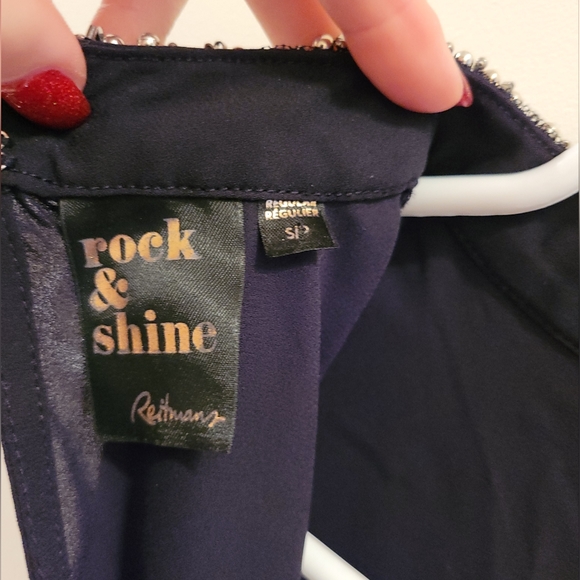 Rock & Shine Beaded High Neck Blouse size Small - Picture 8 of 9